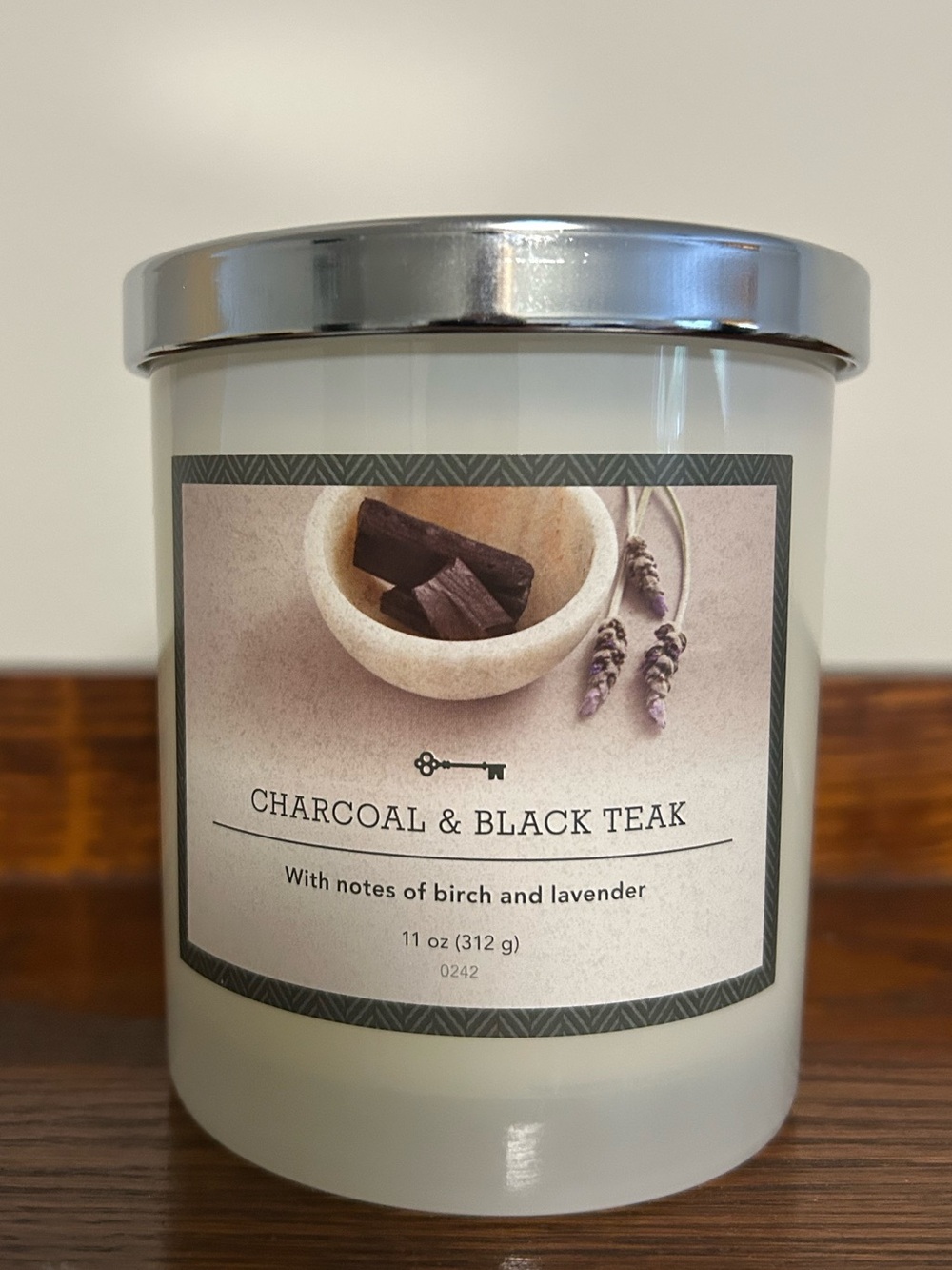 Charcoal & Black Teak Scented Candle from Threshold. 11 oz. NWOT